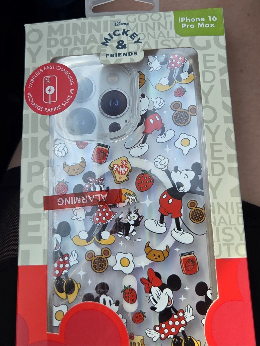 Disney Minnie & Friends Clear Phone Case – Red & Black Design